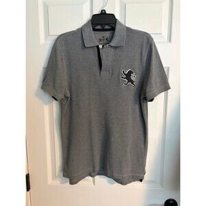 Express Men's Polo Shirt Gray/Gray Short Sleeve Button Casual - Size S